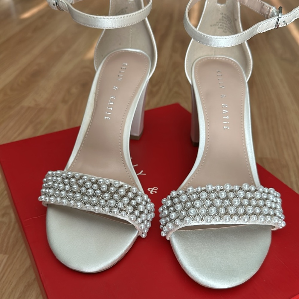 Kelly & Katie Pearl Embellished Silver Heels